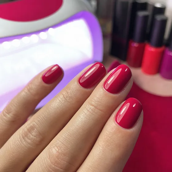 Semipermanente en rojo frambuesa